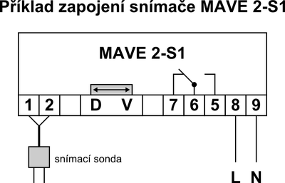 Příklad zapojení snímače MAVE 2-S1